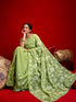 Vasthrlay Shimmer Embroidery Lime Saree