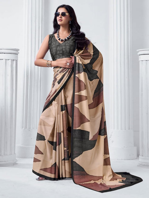 Vasthrlay Printed Off White1 White Saree