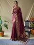 Vasthrlay Kanjivaram Banarasi Jacquard Unstitched Saree