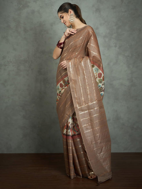 Vasthrlay Kalamkari Printed Unstitched Su Ethnic Wear