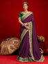 Vasthrlay Vichitra Embroidery Unstitched Red Saree