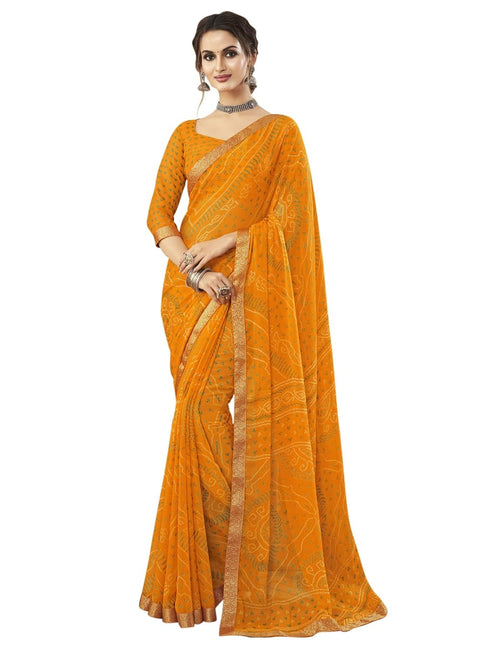 Vasthrlay Bandhani Printed Chiffon Maroon Saree