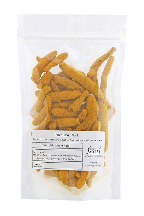NatureVit Whole Turmeric Sticks Haldi Gaanth for Pooja & Cooking