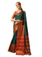 Vasthrlay Bottle Green Saree