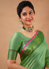 Vasthrlay Handloom Unstitched Green Ethnic Wear