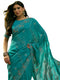 Vasthrlay Shimmer Embroidery Turquoise Saree