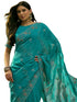 Vasthrlay Shimmer Embroidery Turquoise Saree