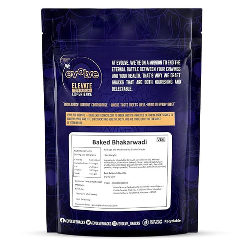 Evolve Snacks Healthy Baked Bhakarwadi