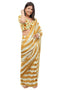 Vasthrlay Yellow Multi Print Design Linen Ready To Wear Saree