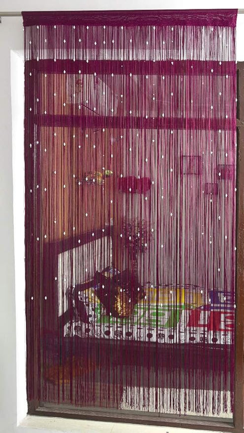 Polyester Solid Pattern Beautiful Threads String Door Curtain