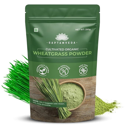 SAPTAMVEDA 100% Organic Wheat Grass Powder 250 Gm