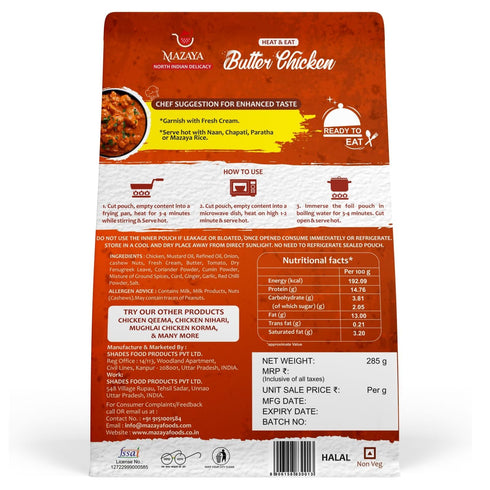 Mazaya Butter Chicken North Indian Style Delicious (Non Veg)