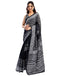 Vasthrlay Womens Printed Black And White Saree With Unstitched Blouse Piece