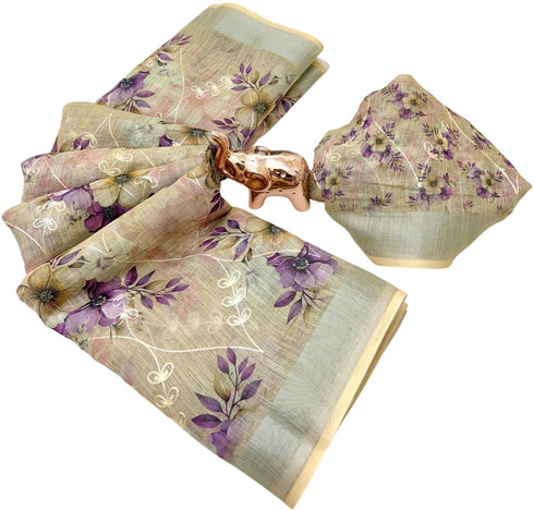 Vasthrlay Tussar Handloom Printed
