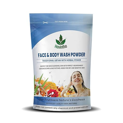 Havintha - Natural Face and Body Wash Powder for Dry Skin Types