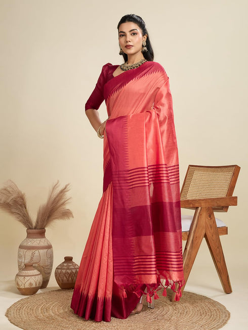 Vasthrlay Traditional Contrast Weaving