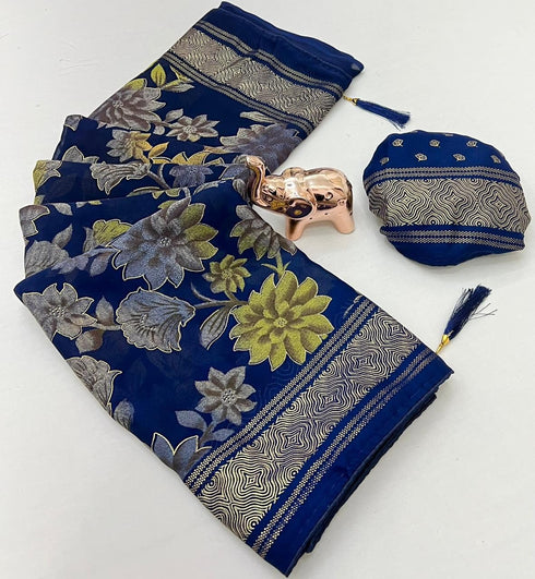 Vasthrlay Georgette Beautiful Aquablue