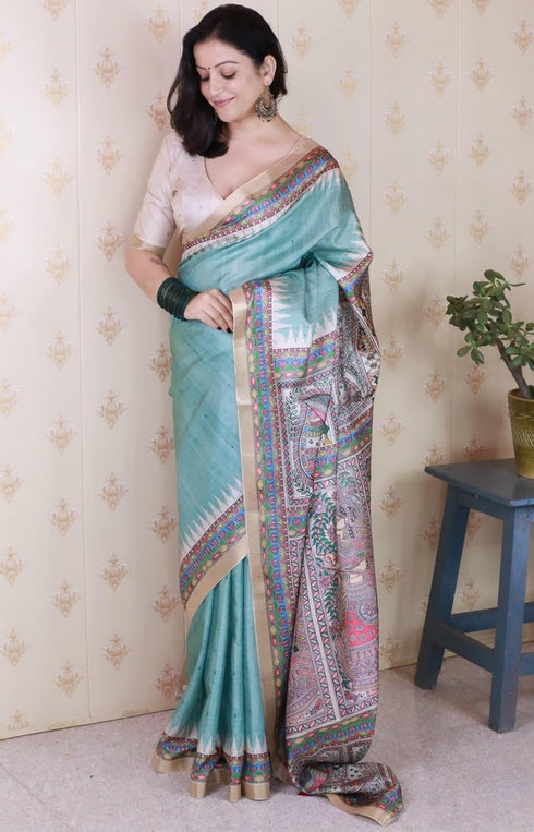 Vasthrlay Printed Unstitched Lavender Ethnic Wear