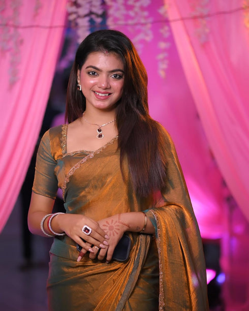 VasthrlayBoarder Unstitched Chhaavah Mustard Free Ethnic Wear