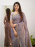 Vasthrlay Handloom Printed Unstitched Purple Ethnic Wear