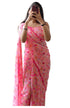 Vasthrlay Pink Georgette Unstitched Saree