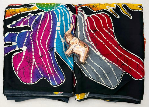Vasthrlay Ajrakh Saree Crepe