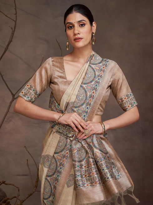 Vasthrlay Madhubani Printed Unstitched Hs Ethnic Wear