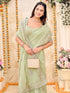 Vasthrlay Shimmer Embroidery Sky Saree