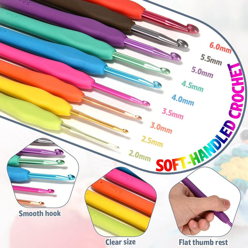 Premium 108 Pcs Crochet Needle Kit for Adults