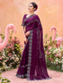Vasthrlay Shimmer Chiffon Unstitched Maroon Saree