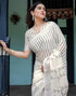Vasthrlay Womens Printed Unstitched Light Green Saree