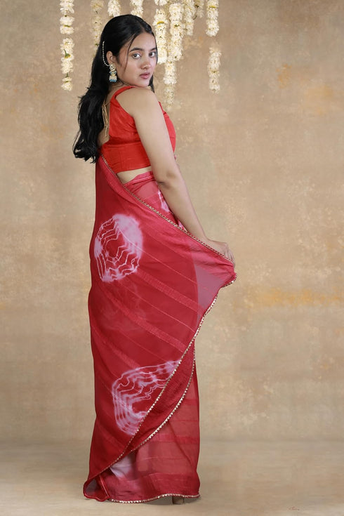 Vasthrlay Fashion Chiffon Shibori Printed Ethnic Wear