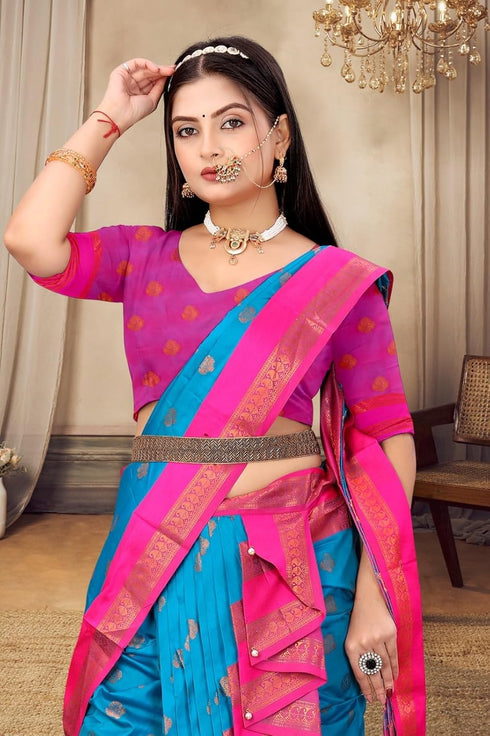 Vasthrlay Paithani Maharashtrian Contrast Traditional
