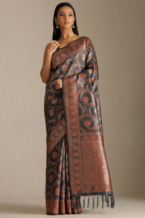 Vasthrlay Maroon Tussar Floral