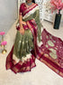 Vasthrlay Handloom Printed Unstitche Attache