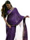 Vasthrlay Scalloped Embroidery Purple Saree With Unstitched Blouse Piece