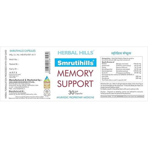 Herbal Hills Ayurveda Smrutihills Capsules