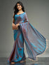 Vasthrlay Sky Blue Unstitched Saree