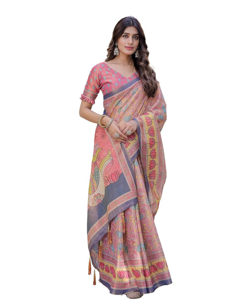 Vasthrlay Handloom Cotton Tassels Saree