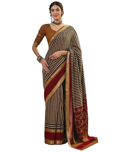 Vasthrlay Printed Weaving Unstitched Maroon Saree