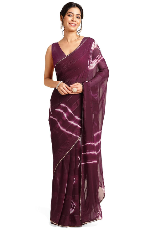 Vasthrlay Fashion Chiffon Shibori Printed Ethnic Wear