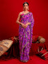 Vasthrlay Chiffon Tassels Unstitched Dark Green Saree