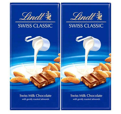 Lindt Swiss Classic Bar Chocolate Almond 2 X 100