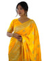 Vasthrlay Banarasi Weaving Yellow Saree With Unstitched Blouse Piece