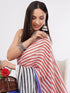 Vasthrlay Multicolour Printed Linen Saree With Unstitched Blouse Piece