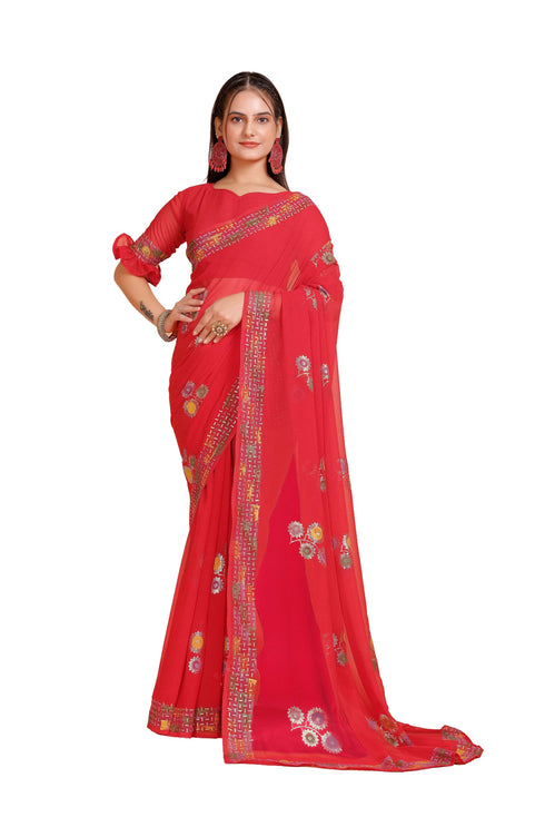 Vasthrlay Georgette Unstitched Saree