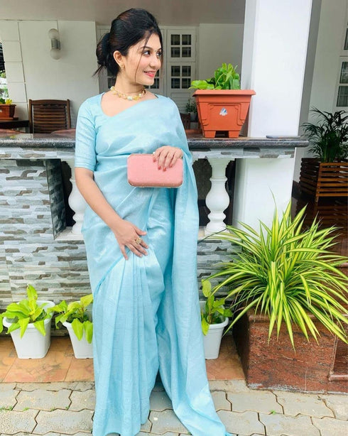 Vasthrlay Silver Banarasi Saree