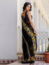 Vasthrlay Georgette Printed Unstitched Dark Green Saree