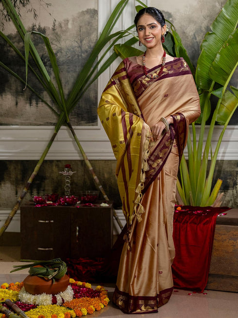 Vasthrlay Special Weaving Unstitched Light Green Saree