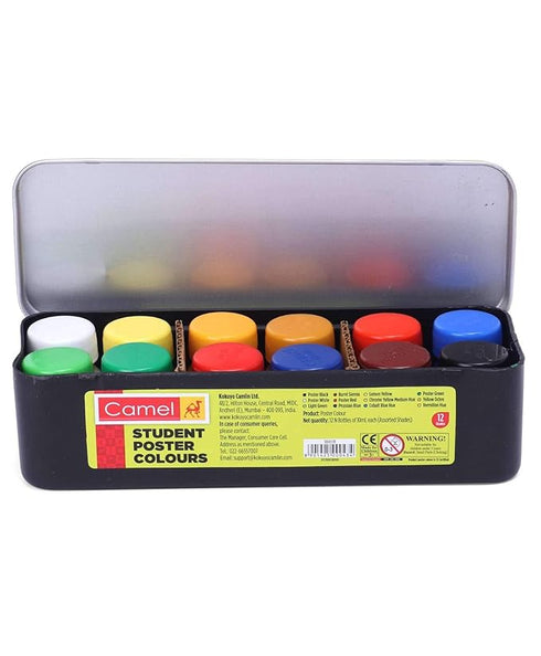 Camel Student Poster Colours - 12 Shades (Set of 12, Multicolor)